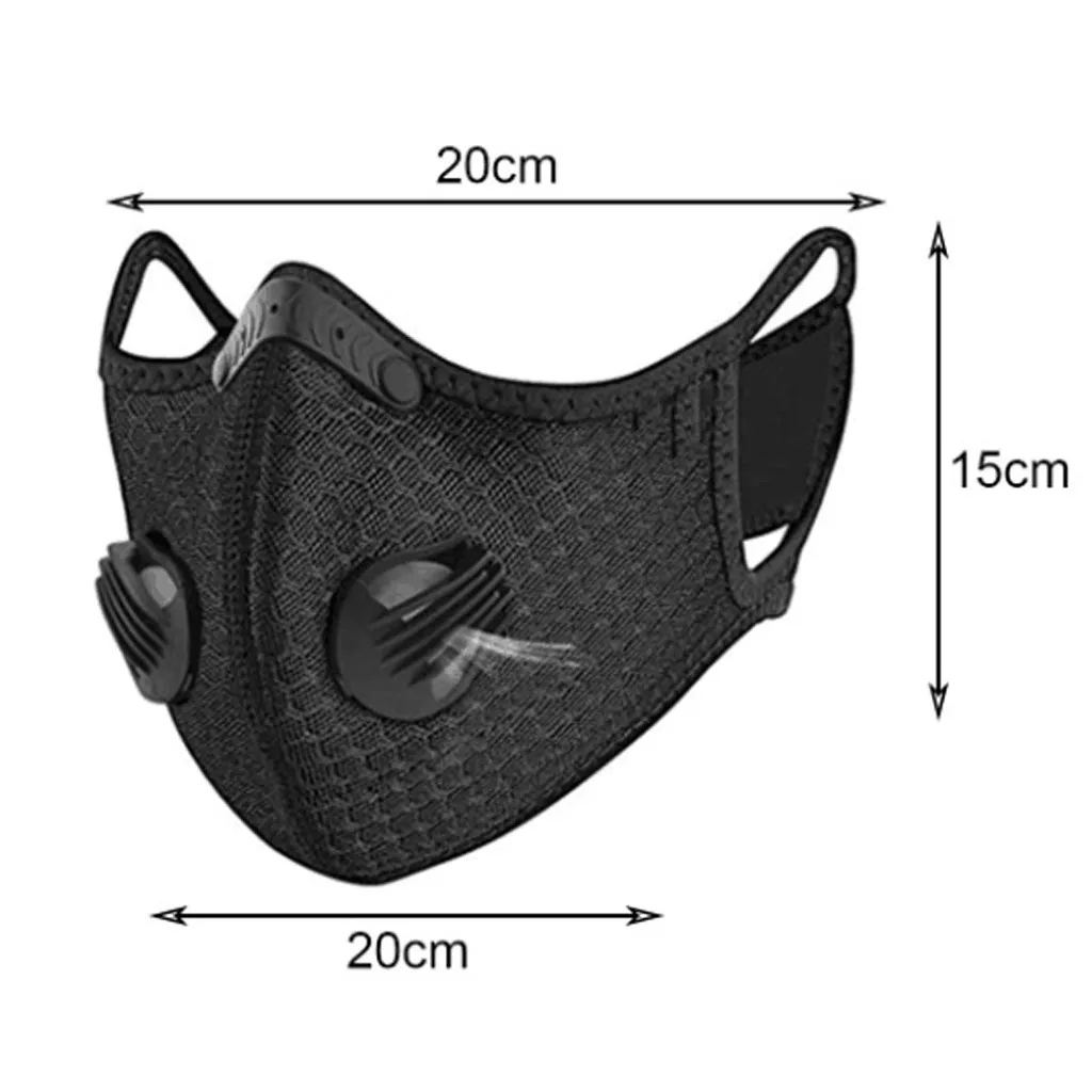 

Outdoor Hygiene Mask Unisex Mouth Cover 2pcs Bike Face Cover With 10pcs Filter 4 Foam Strip Breathable Mascarilla