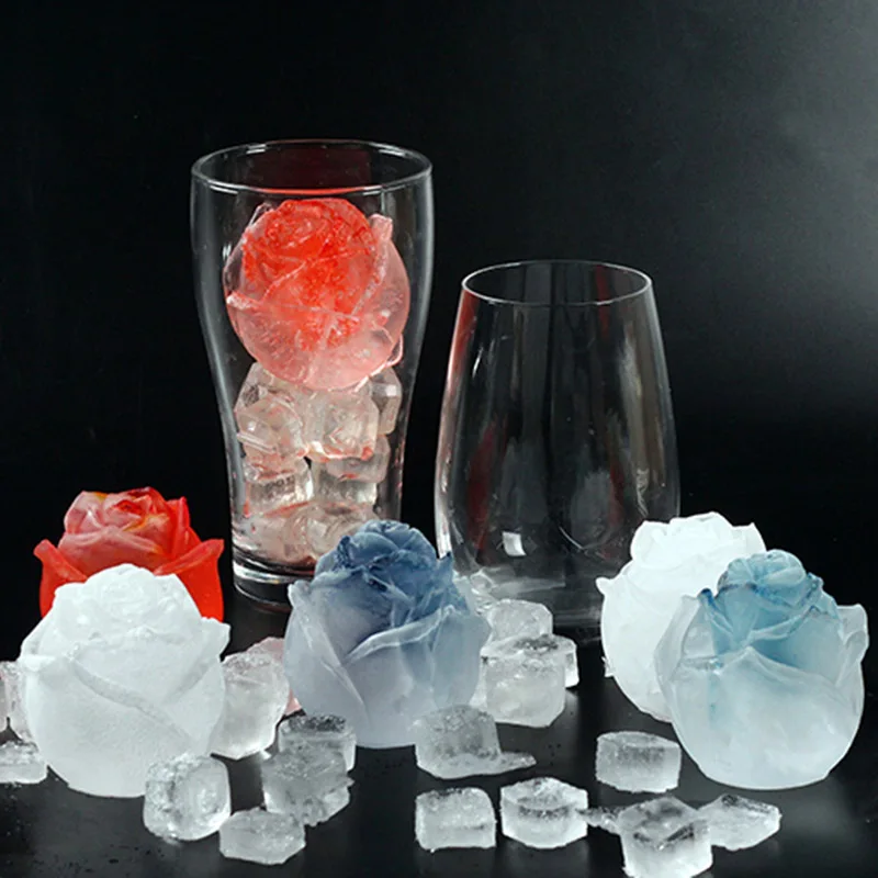 Силиконовая форма для льда в форме розы 3D пресс-форма коктейлей холодного чая