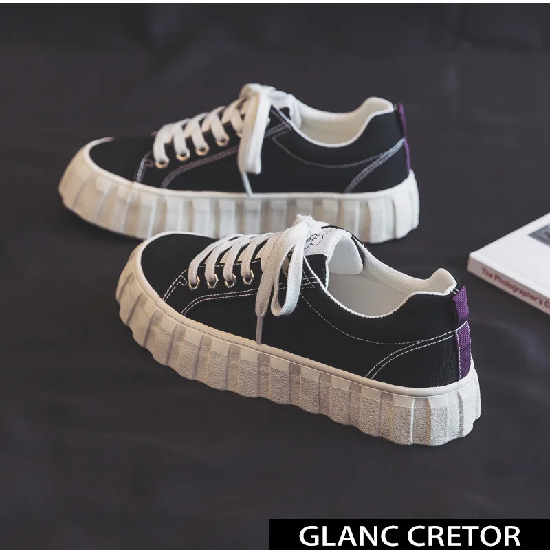

Women Platform Shoes Spring Summer New Fashion Women Shoes Casual Solid Canvas High Quality Women Casual Shoes Fashion Sneakers