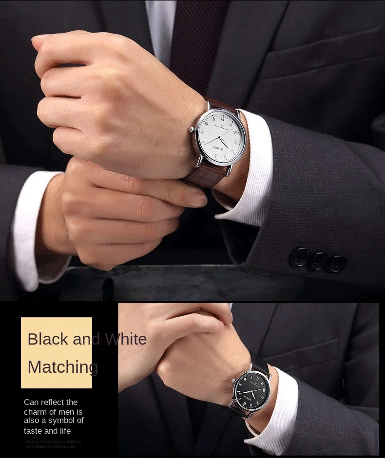 

Часы мужские кварцевые с простым ремешком, повседневные водонепроницаемые студенческие, в Корейском стиле, в наличии