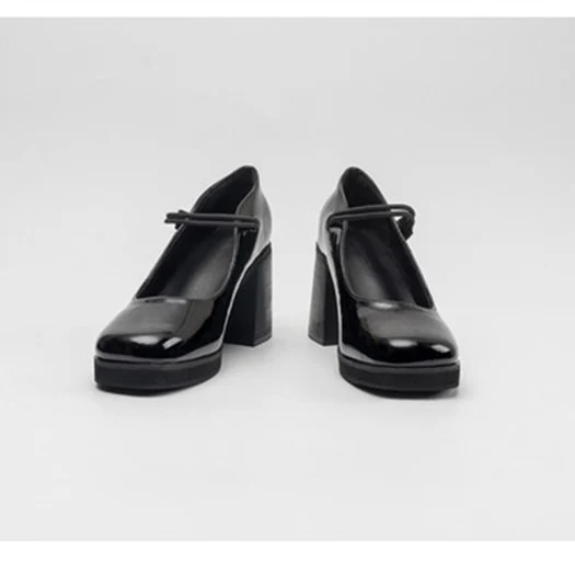 Black Patent 8cm Женская обувь mary jane в винтажном стиле; коллекция года; туфли-лодочки в стиле ретро; замшевые туфли на высоком квадратном каблуке с ремешком на щиколотке и мехом; Размеры 4, 34, черного цвета; скидка - Цвет: Black Patent 8cm