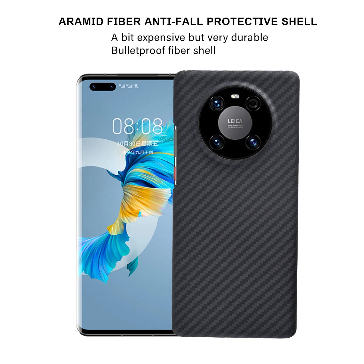 

Huawei Mate20 30 40 Pro RS Aramid Carbon Fiber Phone Case UltraTthin Business Lens All-Inclusive Fine Hole Version Cover Shell