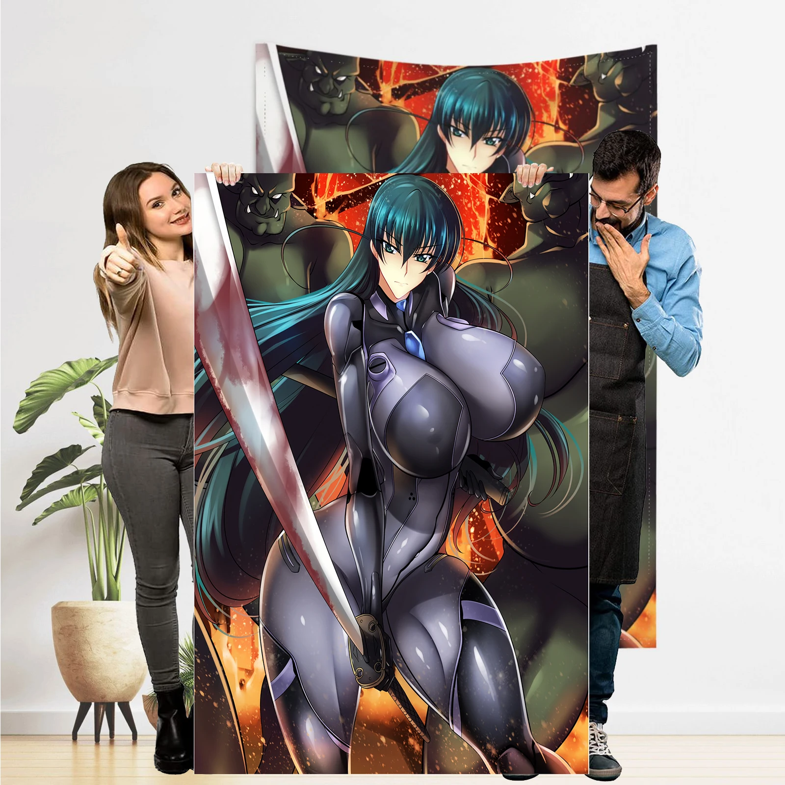 

Taimanin Asagi Manga Poster Tapestry Hentai Anime Sexy Nudity Women Comic Poster Wall Hanging Sexy Adult Merch Tapestry Decor