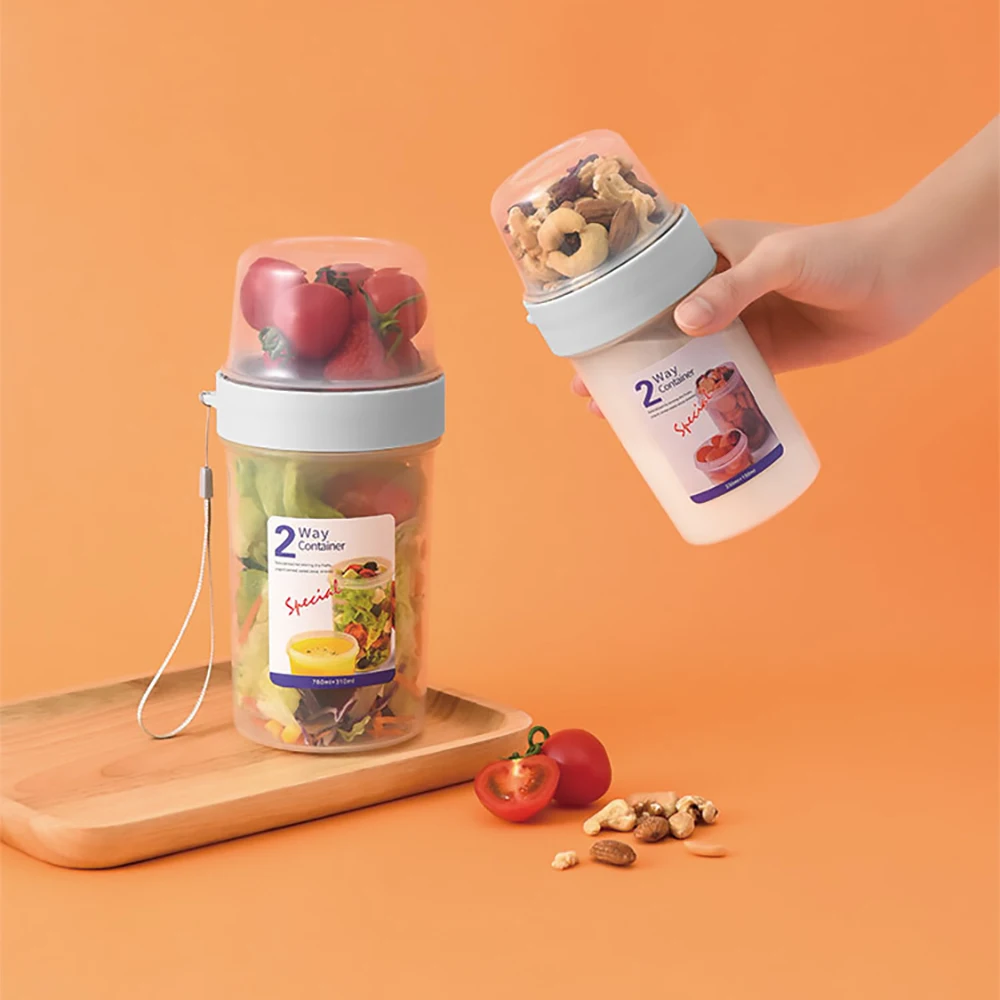 Портативная двухслойная многофункциональная консервная коробка для йогурта