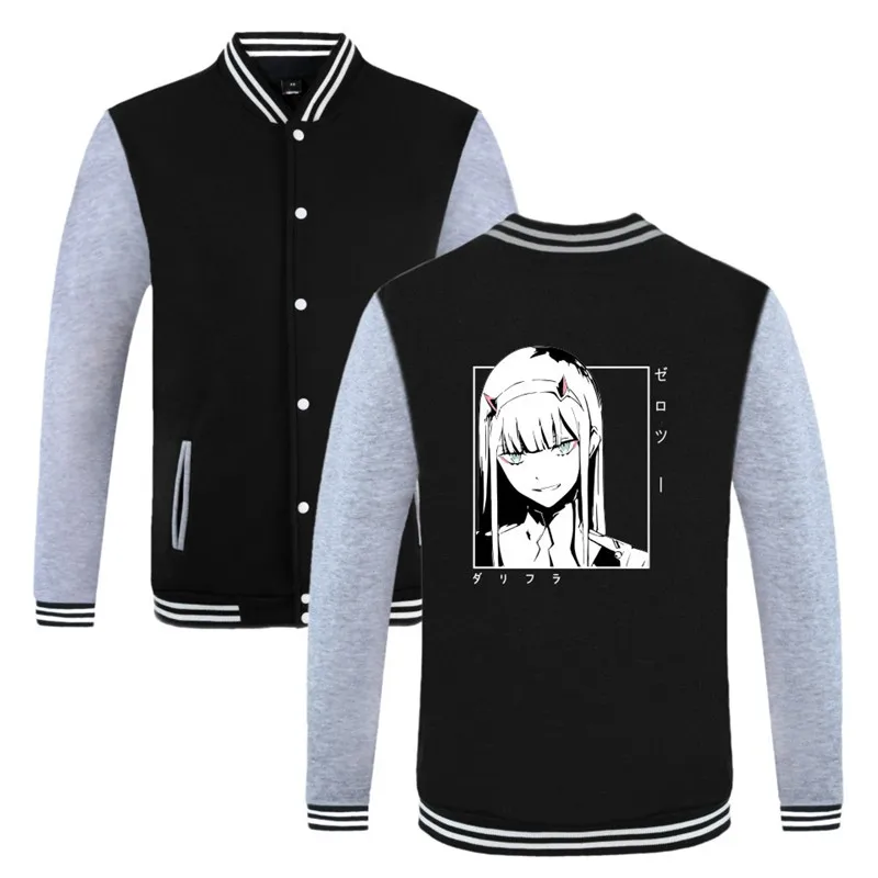 

Куртка-бомбер Zero TWO Darling In The Franxx, бейсбольная уличная одежда в стиле аниме Харадзюку для мужчин и женщин, куртка в стиле хип-хоп