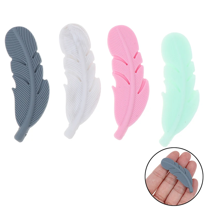 

1Pc Feather Silicone Beads Baby Teethers Chewable Necklace Pendant Food Grade