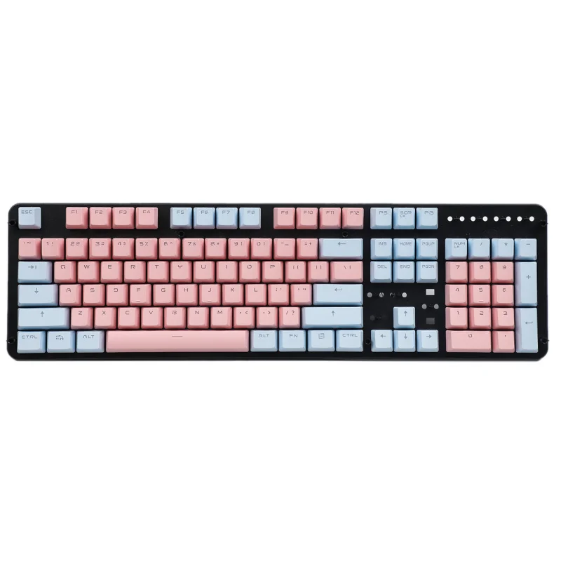Blue pink YMDK Double Shot 104, набор ключей в виде брелока из OEM профиля, подходит для механической клавиатуры Cherry MX Switches - Цвет: Blue pink