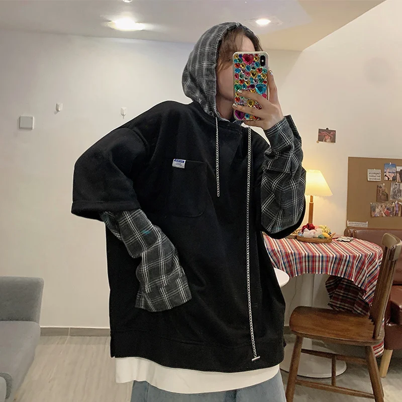 Женский свободный свитер в клетку Корейском стиле | Женская одежда