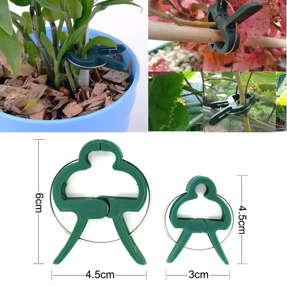 

20Pcs Garden Clip Set Plant Support Clip With zinc Reusable Clamps For Plants Hanging Vine Garden Greenhouse Vegetables Tomatoes