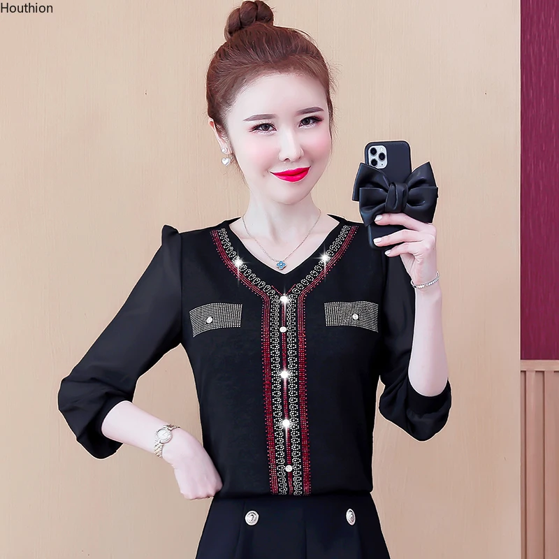 

Женская блузка с длинным рукавом, рубашка-поло, шифоновые блузки, блузка, топ, свободные модные рубашки, Повседневная Новинка 2021, лидер прода...