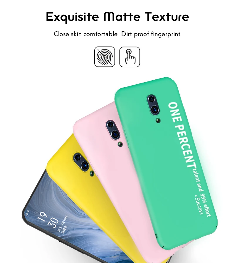 ADKO ультра тонкий цветной чехол для телефона для Oppo Reno Жесткий ПК назад простой стиль Мягкий сенсорный чехол для Oppo Reno Z 10x зум версия