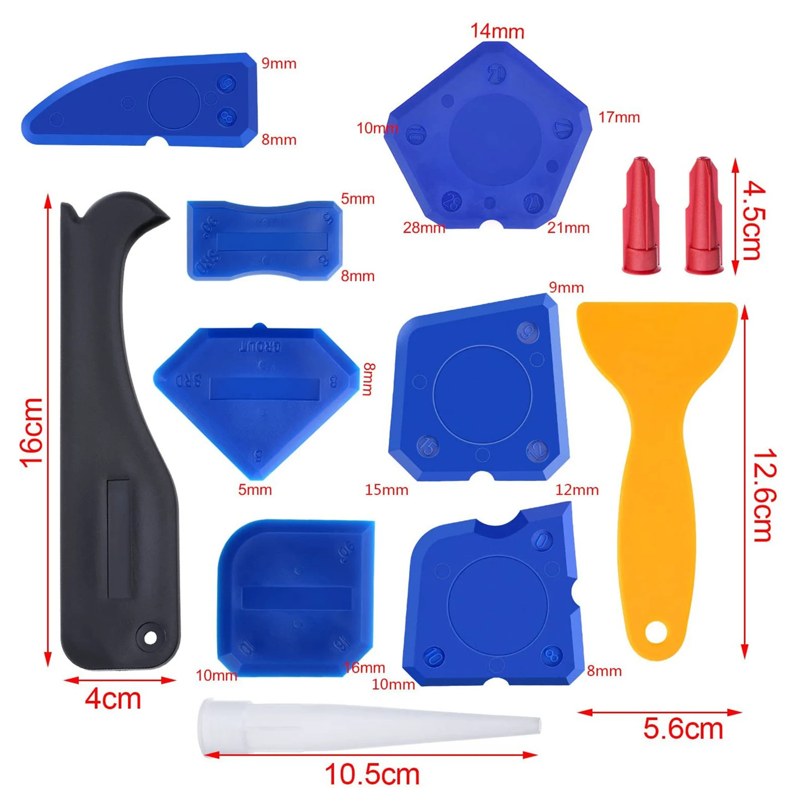 

19pcs 3 in 1 Silicone Caulking Tools Sealant Finishing Tool Grout Scraper Sink Joint Great Tools Kitchen Bathroom Window Floor