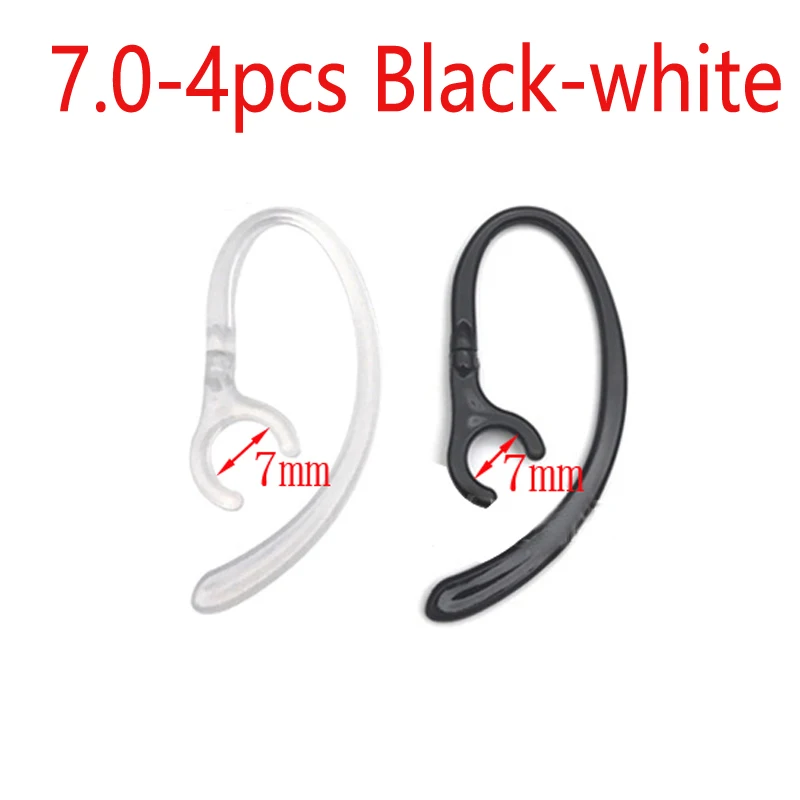7.0-4pcs Black-white 2 шт./4 шт., зажим для наушников, крючок для наушников, крючок для наушников, вешалка для Bluetooth гарнитуры, 6,0 мм, 7,0 мм, 8,0 мм, 9,0 мм - Цвет: 7.0-4pcs Black-white