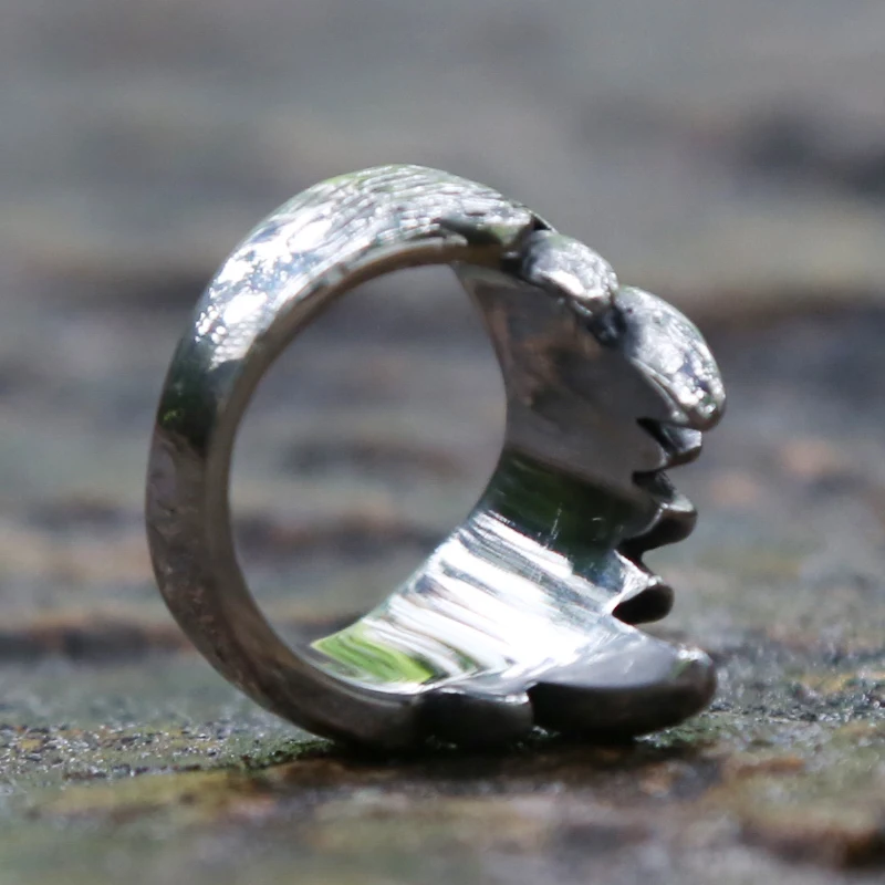 Уникальные кольцо с зубами зверей для мужчин 316L нержавеющая сталь панковские