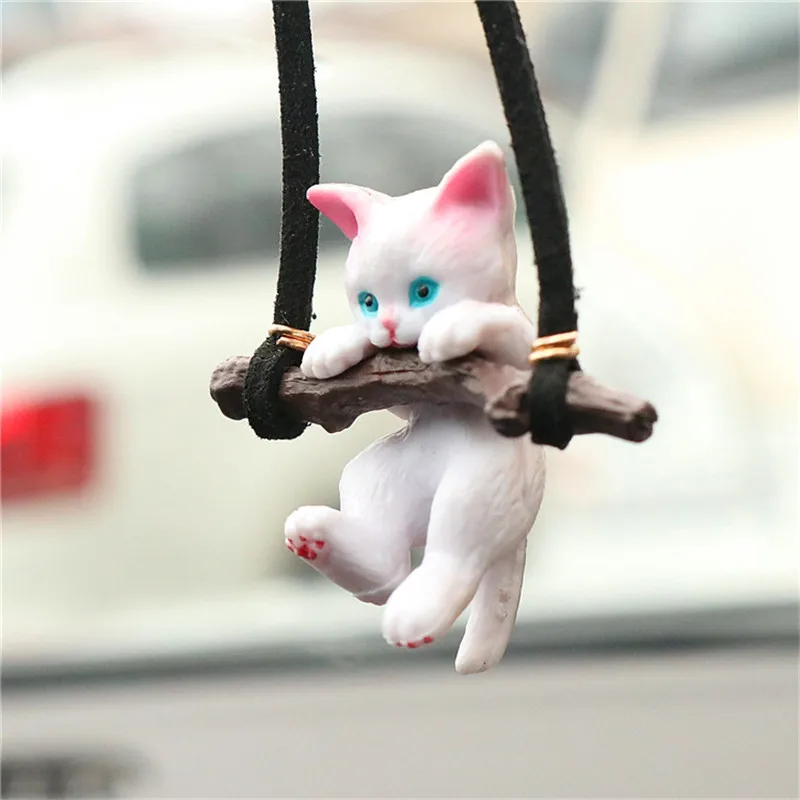 

Car Pendant Creative Cute Branch Cat Rearview Mirror Pendant Car Interior Decoration For Girls Car Interior Accessories