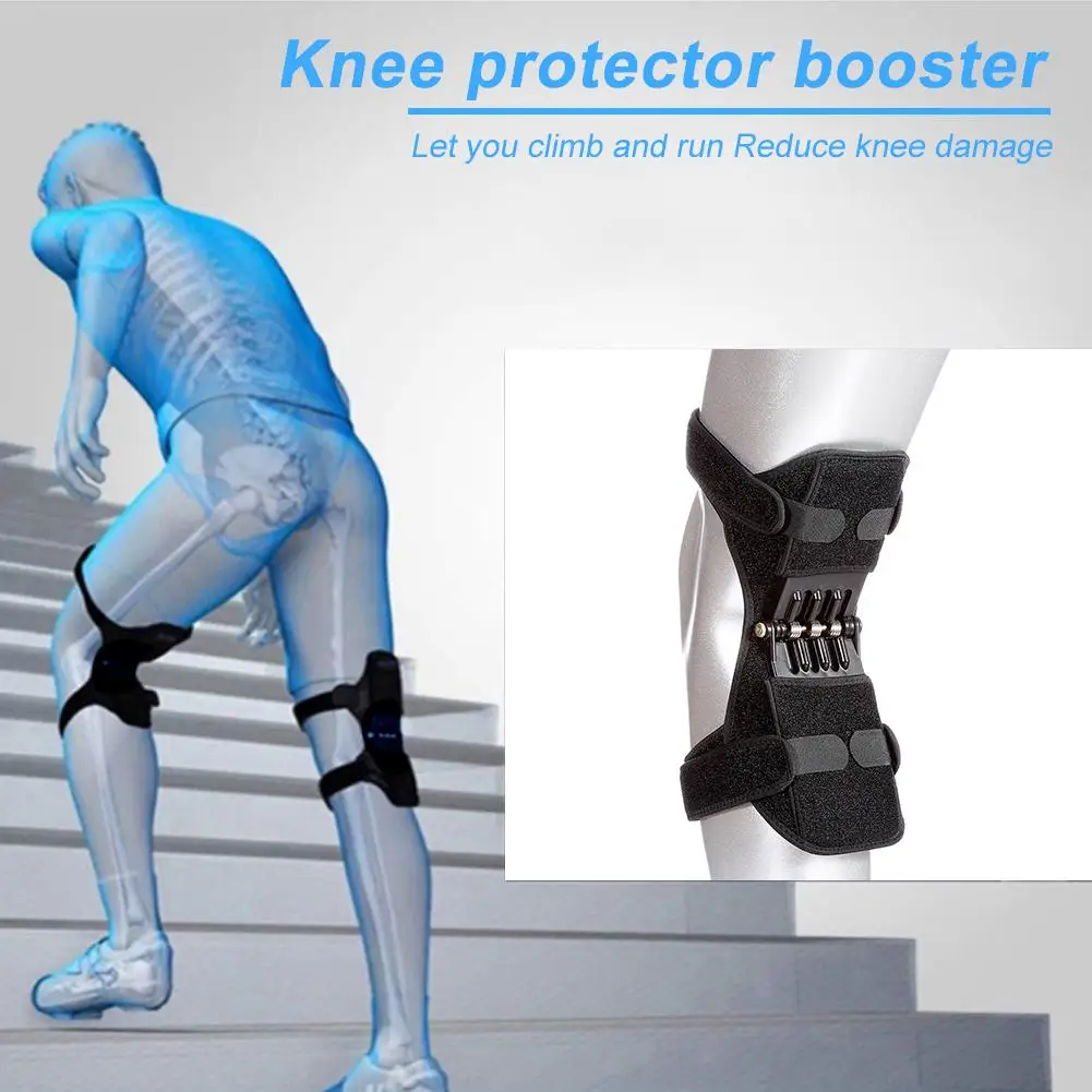 

Practical Portable Knee Booster Pad Rebound Spring Force Excellent Quality Safety Material Joint Support Climbing Kneepad
