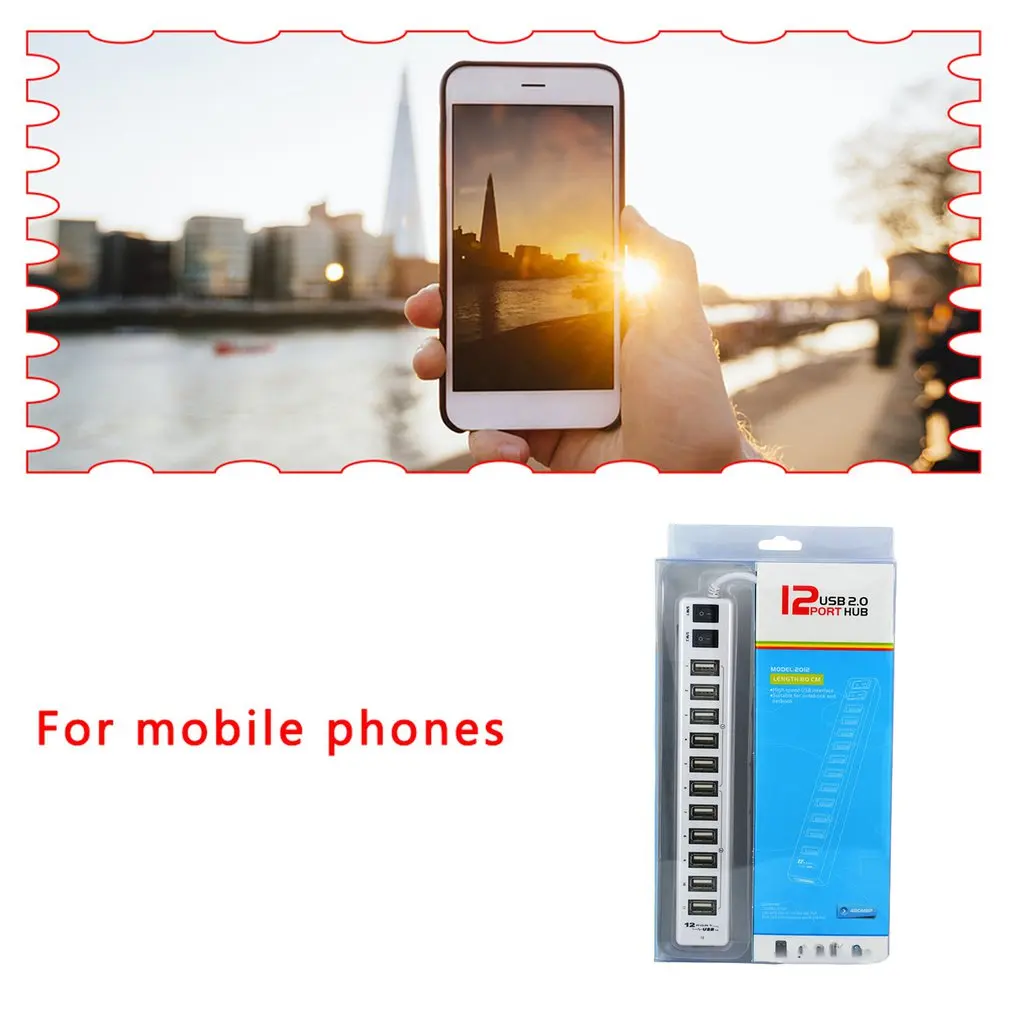 12 Порты и разъёмы Разветвитель USB хаб один для двенадцать с высоким уровнем