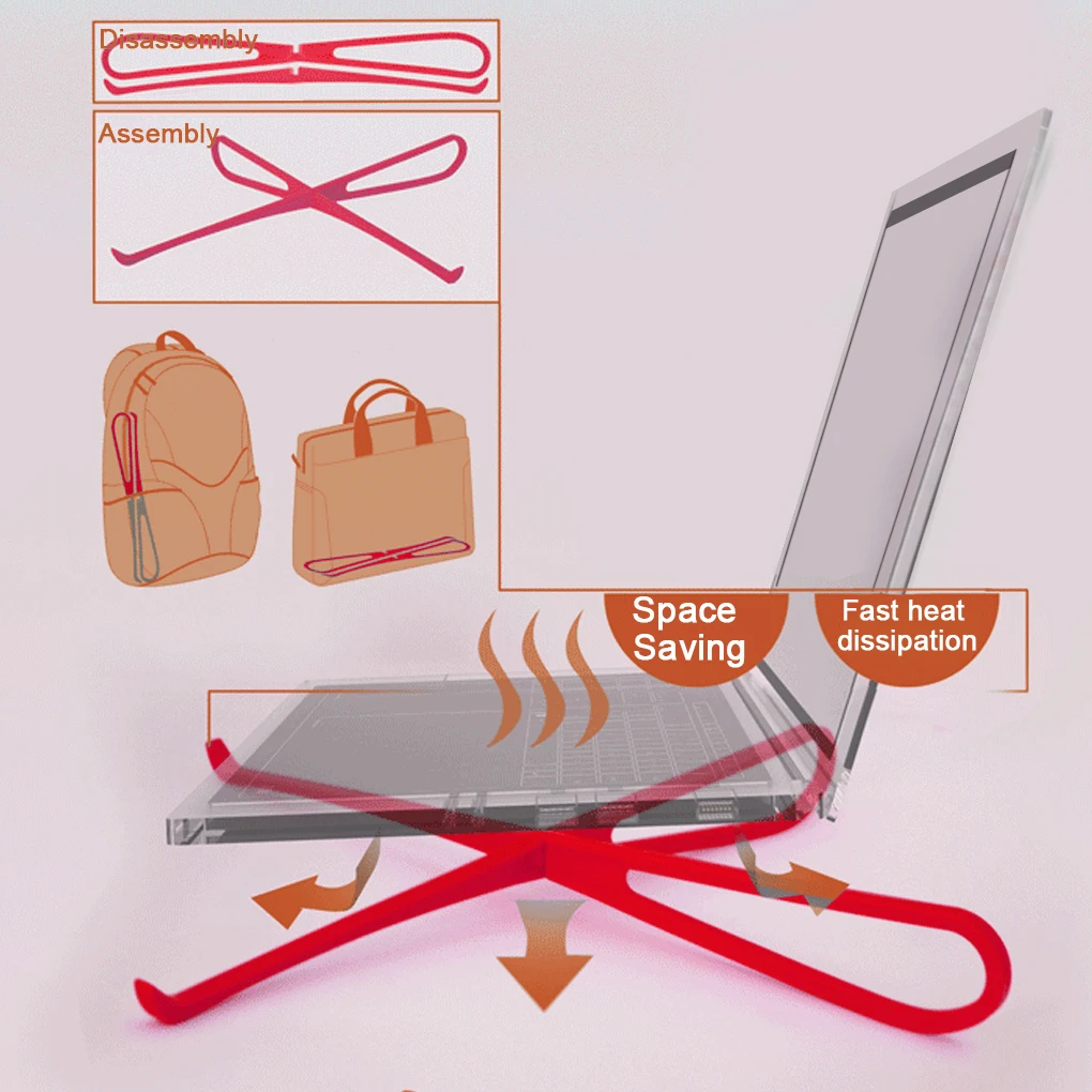 Portable Non-slip Heat Dissipation Bracket Folding Simple Laptop Holder X-type Cooling Rack PC Stand Accessories | Автомобили и