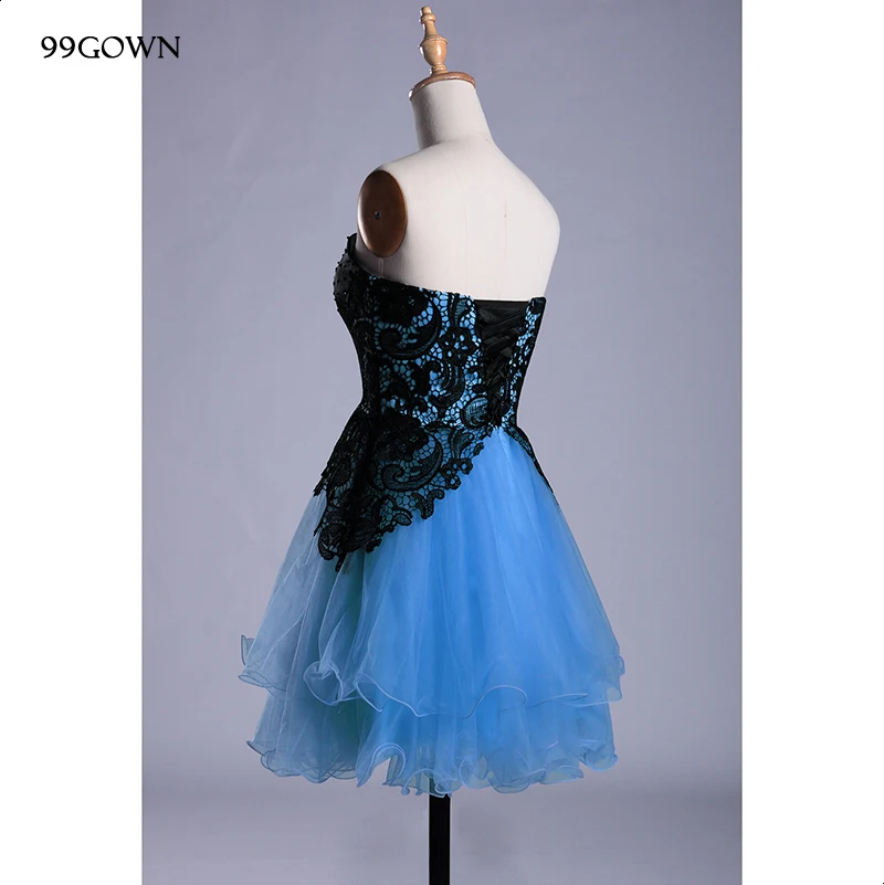 99GOWN Elegant Lace Mini Dress Bridesmaid 2020 Simple Women Wedding Party Strapless Beading Embroidery Homecoming | Свадьбы и