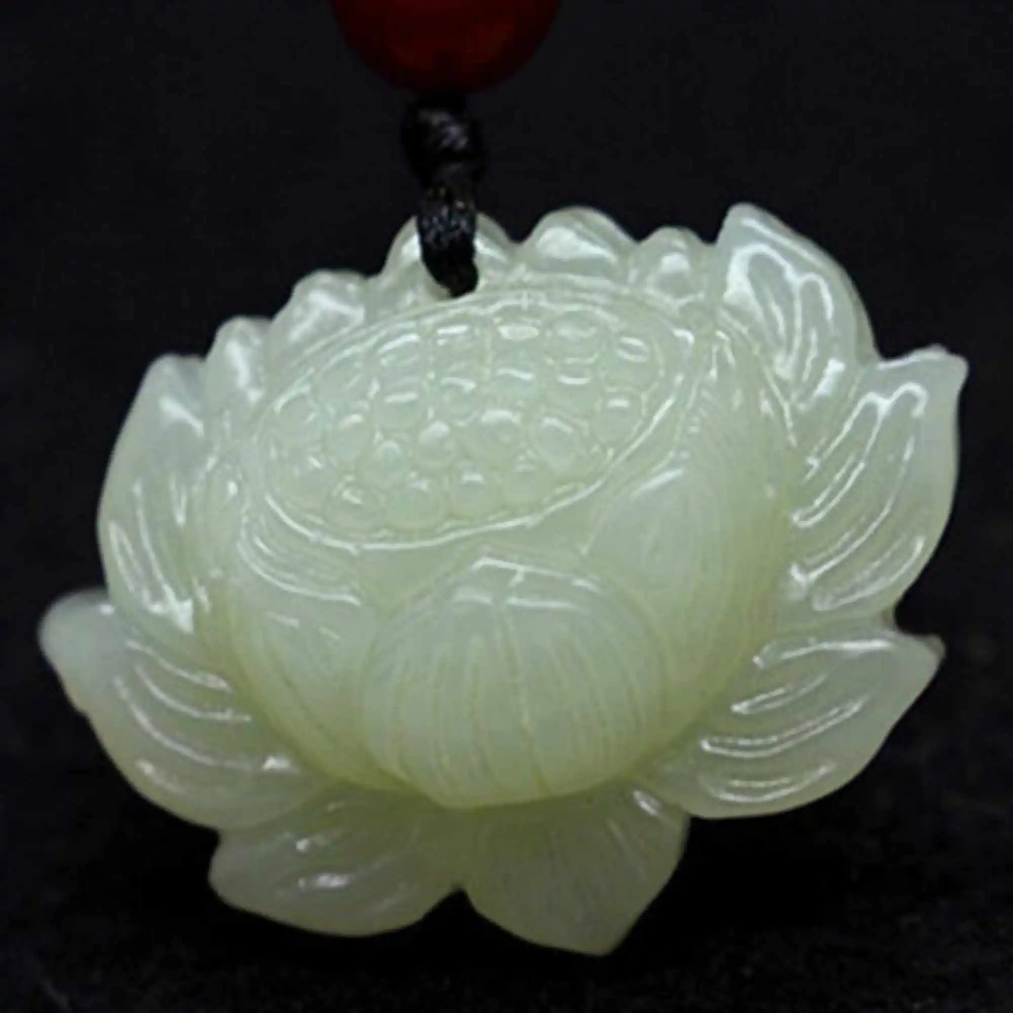 

Natural green jade gemstone pendant Lotus necklace gift Buddhism Easter Bless Thanksgiving Day Pray Wristband Calming Meditation