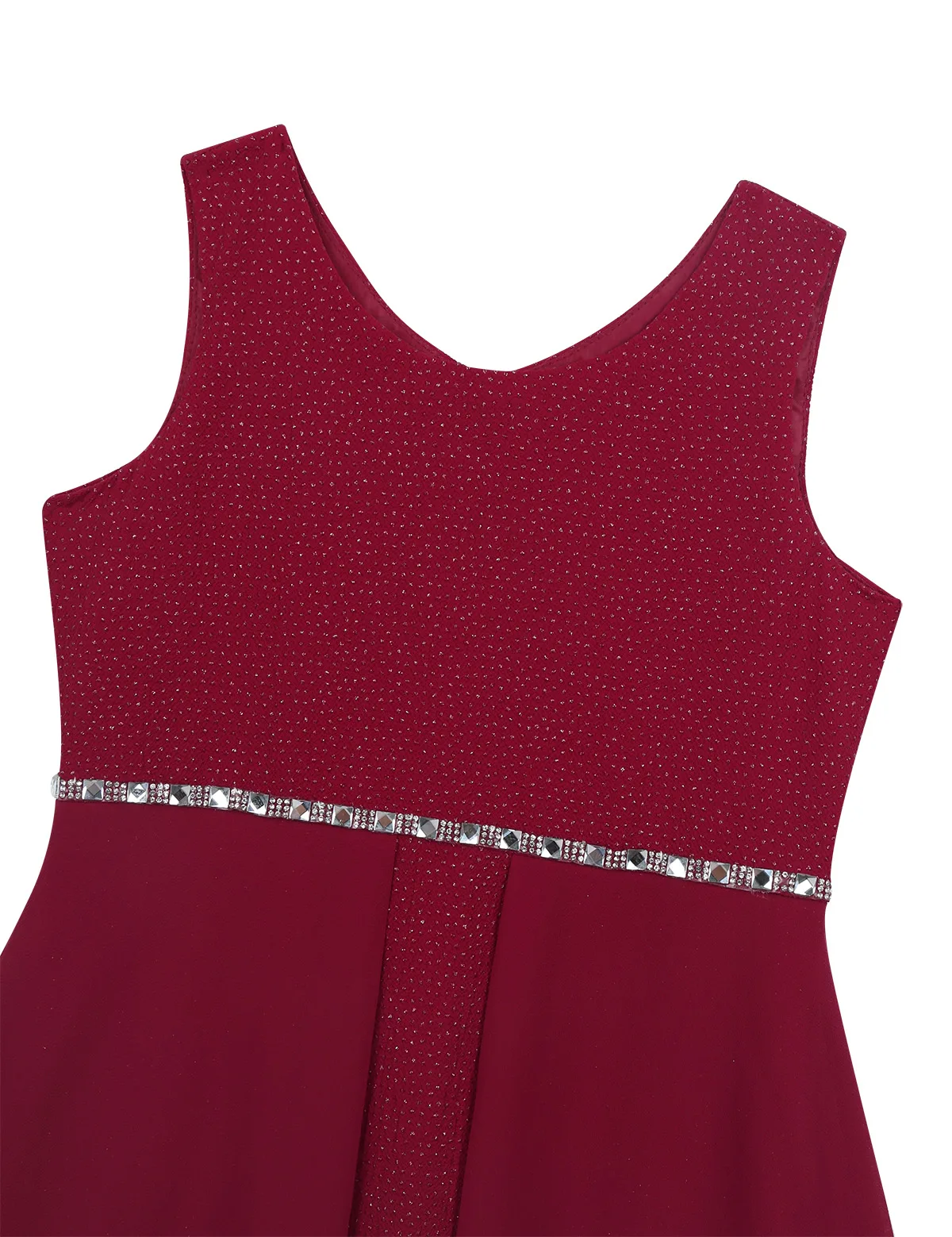 Шифоновое платье принцессы с завышенной талией и низким подолом без рукавов |