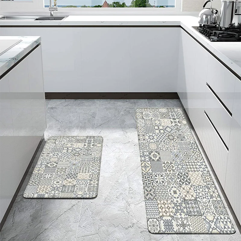 3d Противоскользящий напольный кухонный коврик с марокканским рисунком