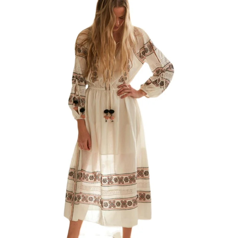

2021 Real Shot Embroidered Hollow Exquisite High-quality White Dress Free Shipping