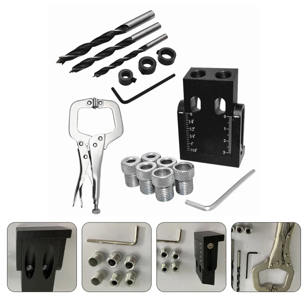 

1 Set Useful Jig Bit Oblique Hole Drilling Guide Puncher Drill Bit Positioner