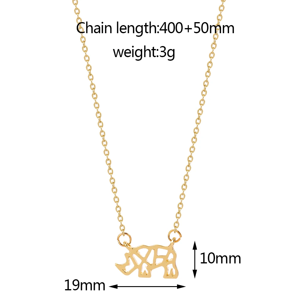 Позолоченные крошечные ожерелья с подвеской в виде единорога носорога для
