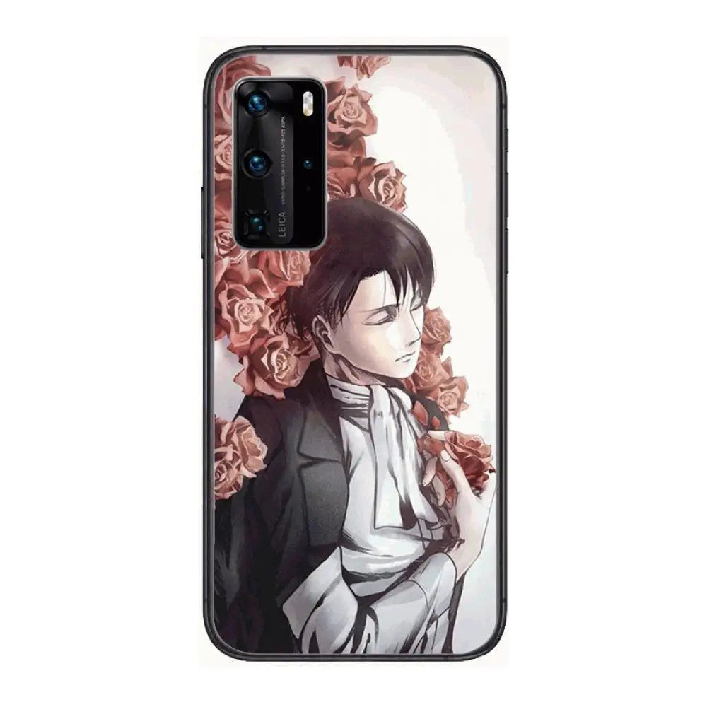 

levi ackerman style Phone Case For Huawei P 40 30 20 10 9 8 Lite E Pro Plus Black Etui Coque Painting Hoesjes comic fashion