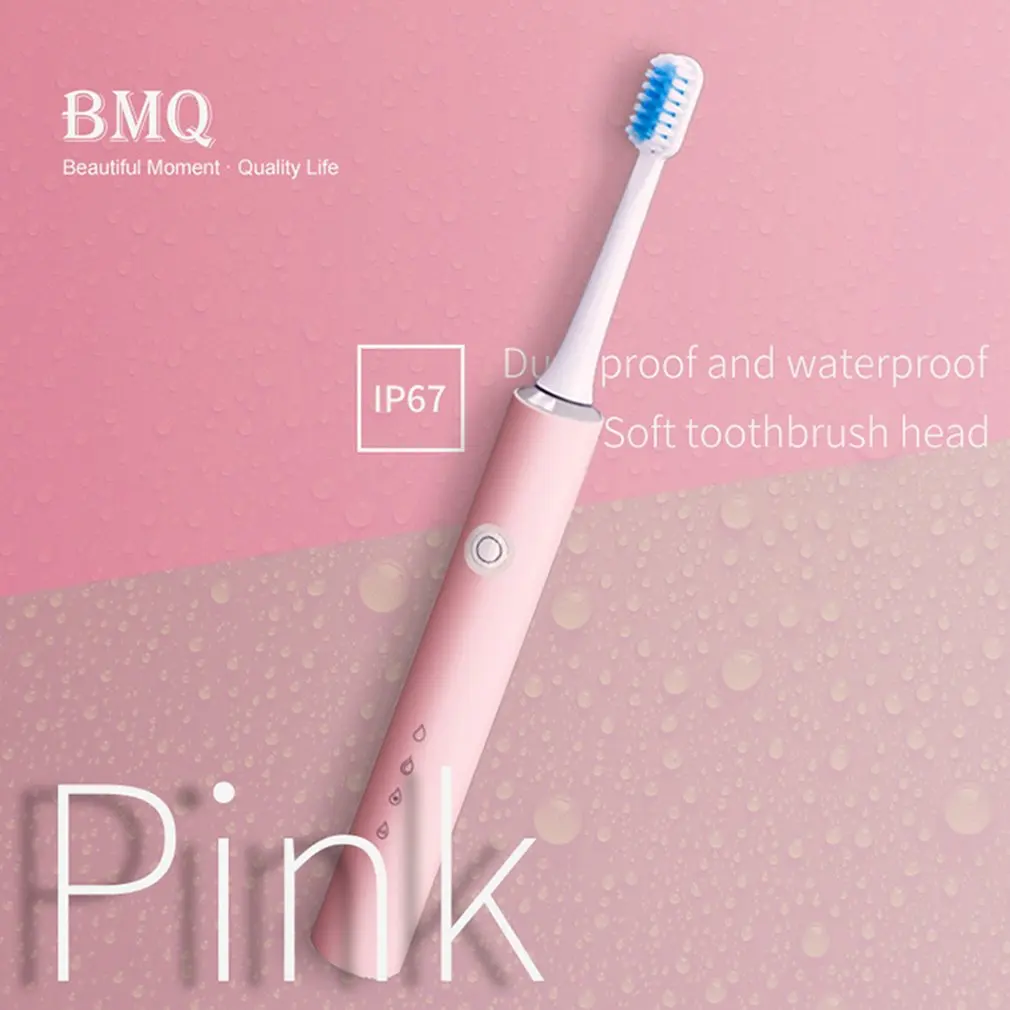USB Rechargeable Electric Toothbrush Sonic Wave Rechargeable Top Quality Smart Chip Toothbrush Head Replaceable Whitening Health