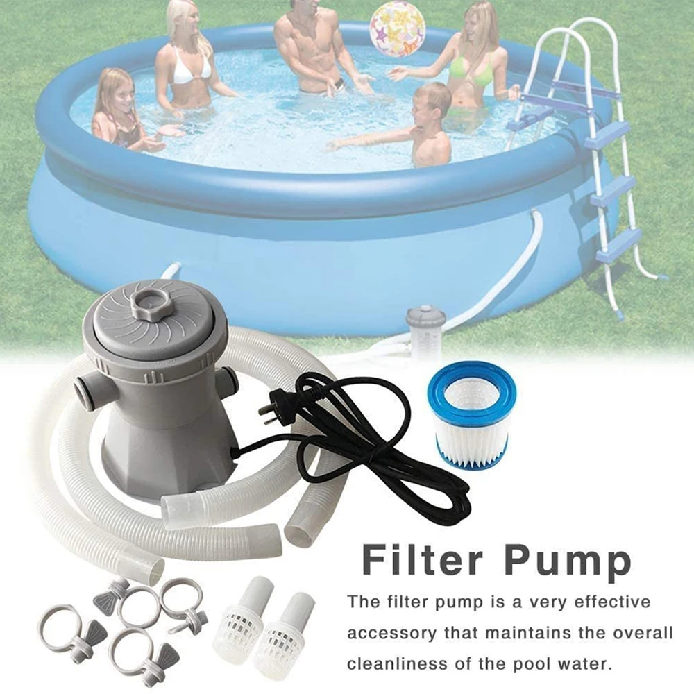 

Swimming Pool Electric Filter Pump Large Pool Filter Household Pool Cleaner Removable Filter Core Circulation Pump Eu/uk/us/au