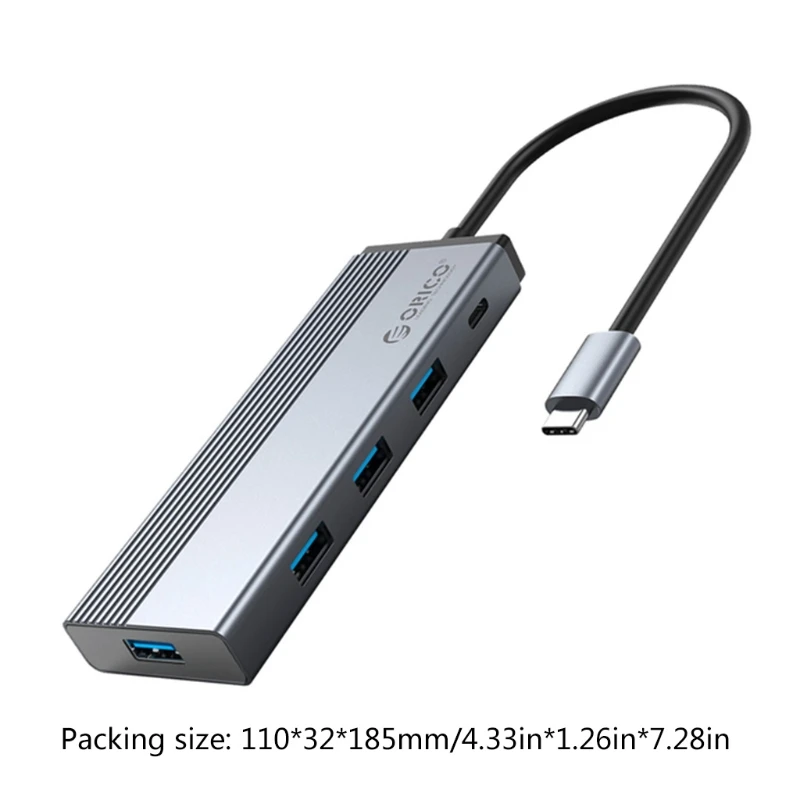 

5 in 1 3.0 USB Hub with Aluminum Alloy Fuselage USB Splitter for Windows, Mac
