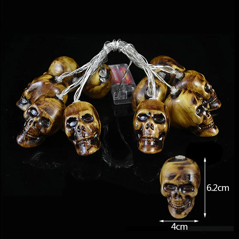 1.5M 10 LED Halloween Night Light String Pumpkins Skull Bat Spider Battery Powered For Party Home Garland Decoration | Дом и сад
