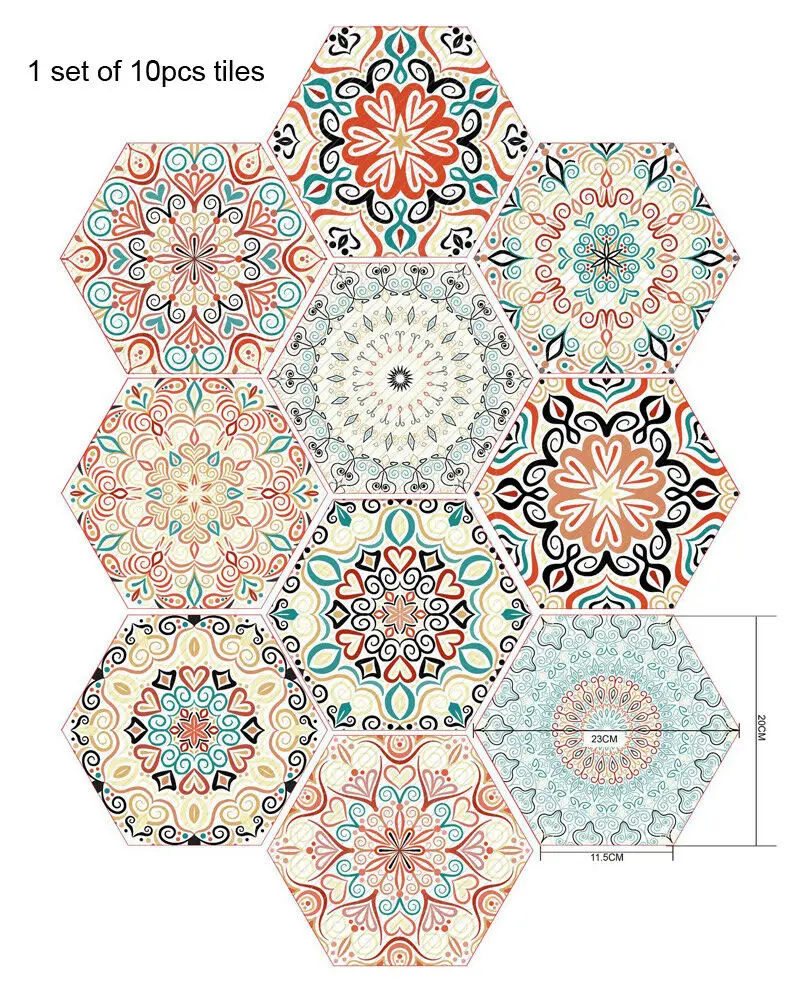 Шестигранные водонепроницаемые наклейки на пол в ванную комнату самоклеящиеся