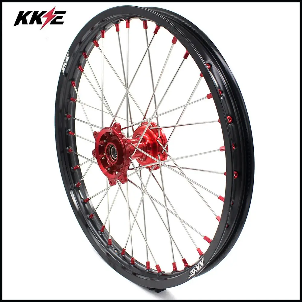 KKE 2 & 19 литые MX колёса для HONDA CR125R CR250R 2002 2013 Красная соска|Колеса| |