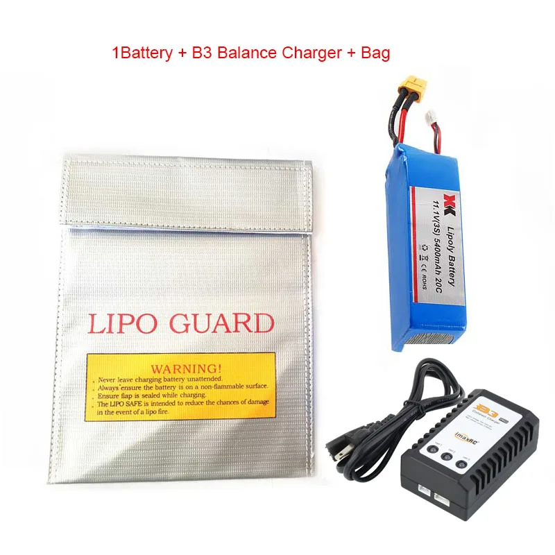 XK Detect X380 11,1 V 3S 5400mAh Lipo аккумулятор для XK X380 CX20 батарея RC Квадрокоптер запчасти - Цвет: 1Battery and B3 Char