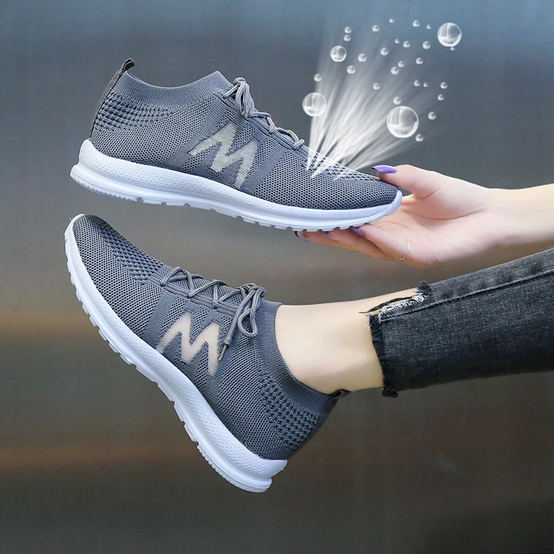 Женские кроссовки 2020 светильник дышащая сетка Летняя трикотажная