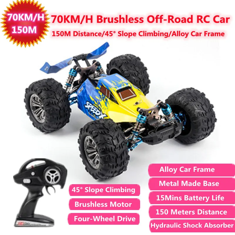 

4WD 70KM/H Professional Brushless Off-Road RC Car 150M Hydraulic Shock Absorber 45° Slope Climbing All-terrain Alloy RC Car Toy