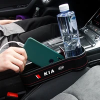 car seat gap storage box pu leather credit card wallet phone holder multifunctional organizer case for kia rio 3 4 ceed sportage