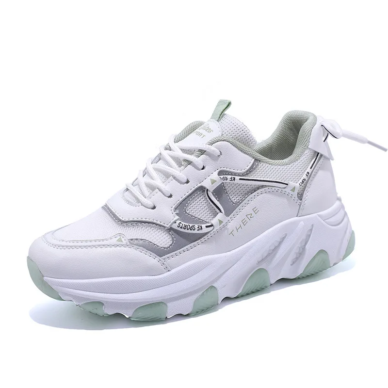 

Woman Loafers Chunky Sneakers 2020 New White Shoes Woman Mesh Lace-Up Light Breathable Zapatillas Mujer Girls Casual Shoes