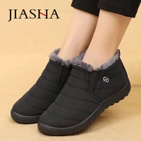 women snow boots 2021 new waterproof slip on winter ankle boots female solid casual shoes woman warm plush botas mujer