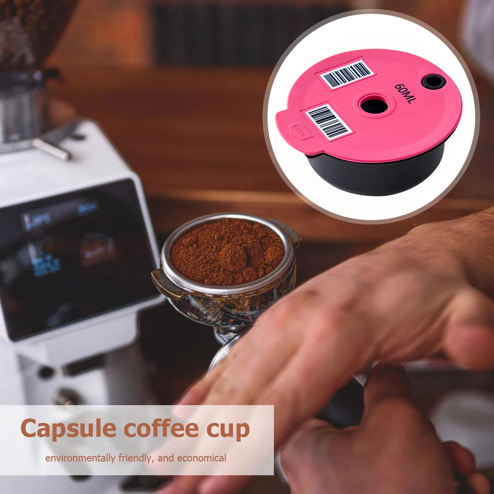 

Reusable Coffee Capsule Cup Filter Plastic Refillable Holder Pod + Spoon Brush for Bosch-s Tassimoo Cafe Kitchen Coffeeware Gift