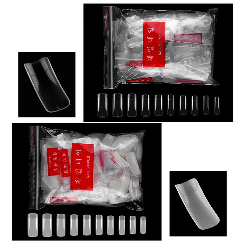 

500pcs Half Cover Fake False Nail Tips Art Artificial Acrylic Gel Manicure Set
