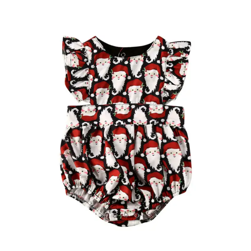 Мой первый Рождественский комбинезон для маленьких девочек с коротким рукавом и