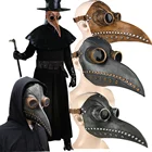 Хэллоуин средневековый стимпанк маска Чумного доктора кожа в черном маска с клювом ПУ птицы Хэллоуин косплей бутафория Doctour De Peste Prop