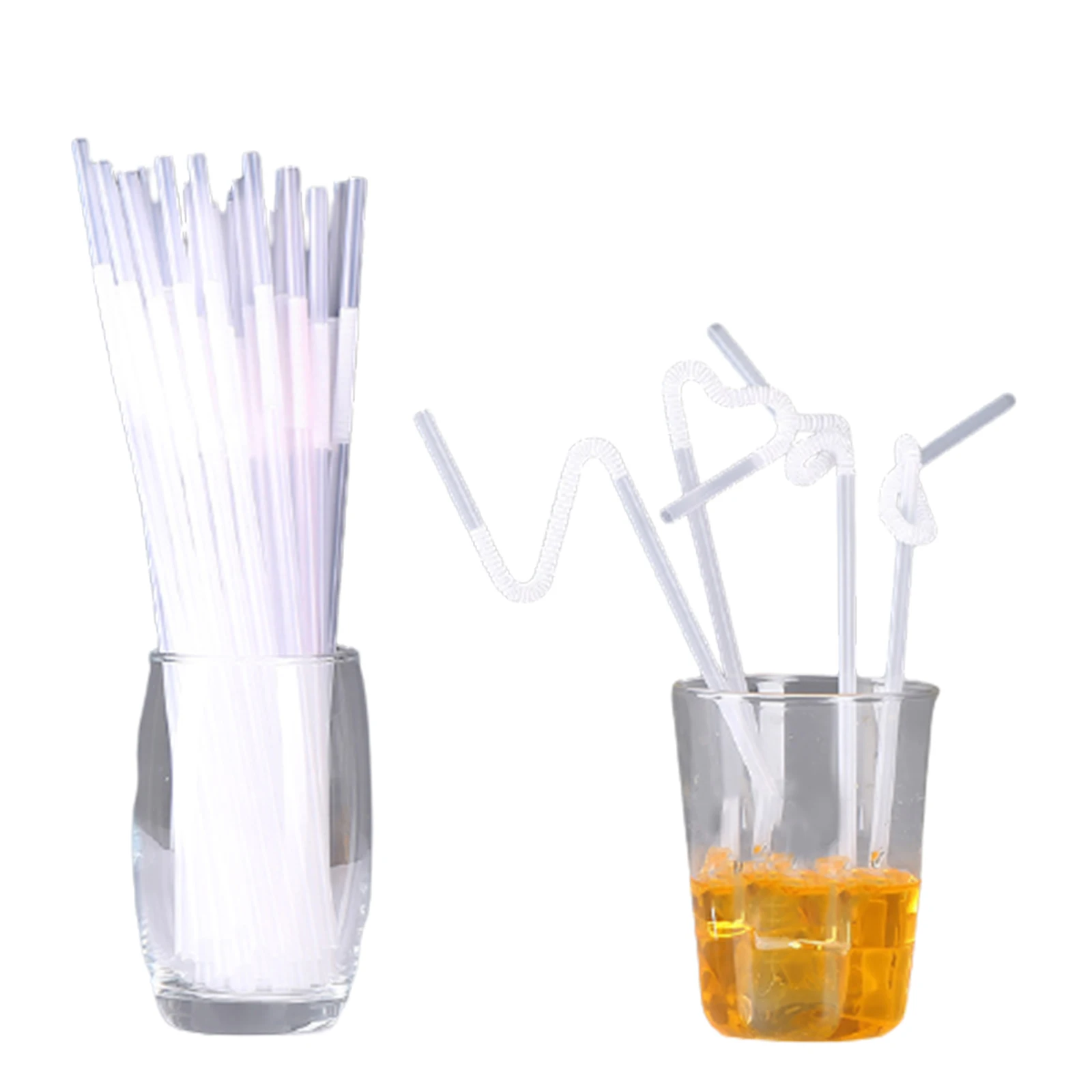 

Colorful Straws Curved Shape Lengthened Disposable Safety PP Straws for Drink K9Store