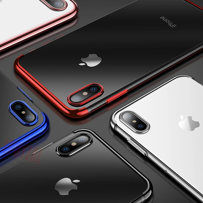 LPOYZAL Роскошный чехол для телефона с покрытием iPhone X XS Max XR прозрачный силиконовый