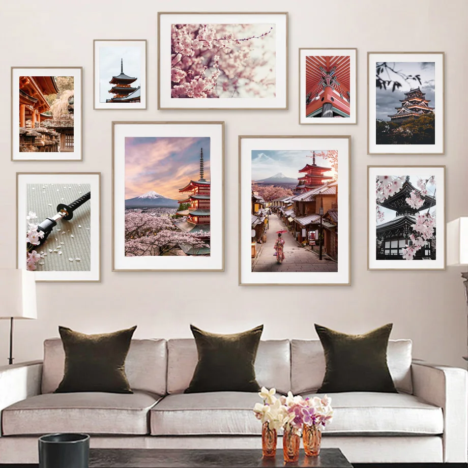 

Nagoya Katana Sakura Peach Blossom Japan Kabukicho Scenery Wall Art Canvas Painting Posters And Prints Nordic Living Room Decor