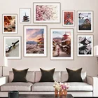 Нагоя Катана Сакура цветение персика Япония Kabukicho пейзаж стены искусства холст живопись плакаты и принты скандинавский Декор для гостиной